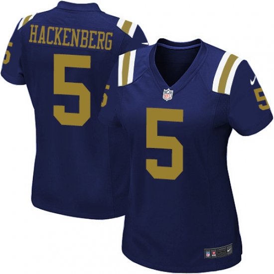 Women's Nike New York Jets #5 Christian Hackenberg Limited Navy Blue Alternate NFL Jersey - Ujersey