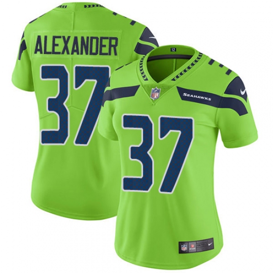 Women's Nike Seattle Seahawks #37 Shaun Alexander Elite Green Rush Vapor Untouchable NFL Jersey - Ujersey