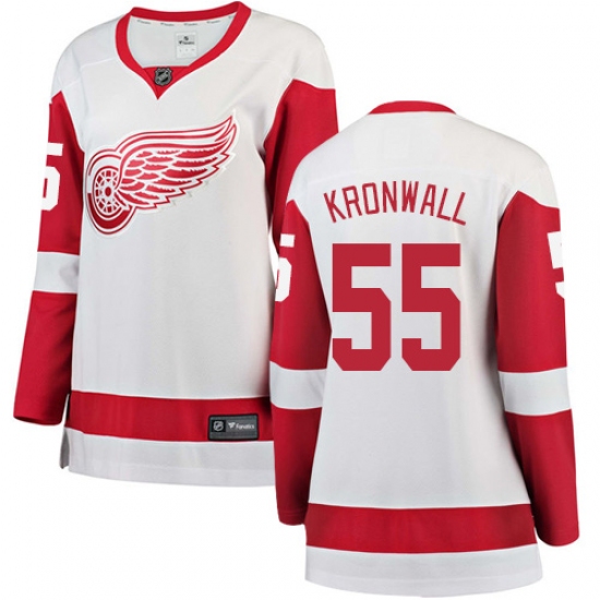 Women's Detroit Red Wings #55 Niklas Kronwall Authentic White Away Fanatics Branded Breakaway NHL Jersey - Ujersey