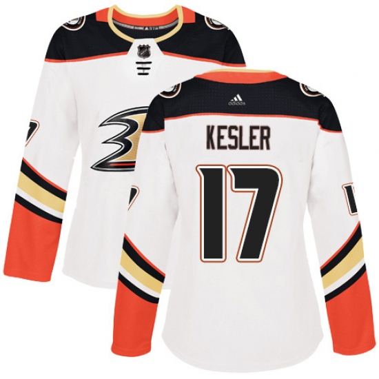 Women's Adidas Anaheim Ducks #17 Ryan Kesler Authentic White Away NHL Jersey - Ujersey