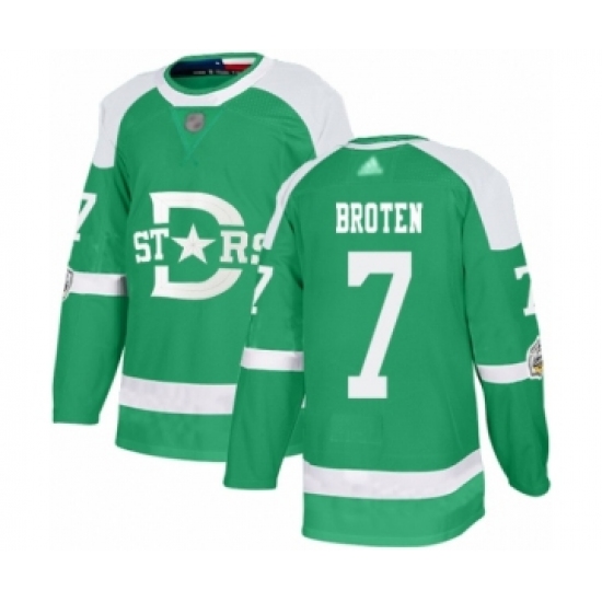 Men's Dallas Stars #7 Neal Broten Authentic Green 2020 Winter Classic Hockey Jersey - Ujersey