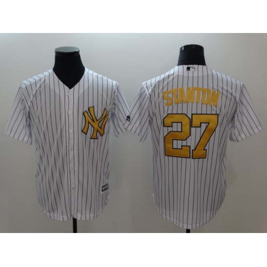 Men's New York Yankees #27 Giancarlo Stanton White Home Stitched Jersey - Ujersey
