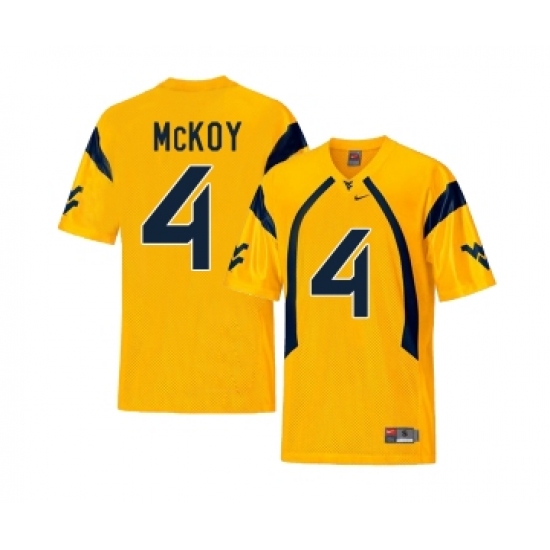 West Virginia Mountaineers 4 Kennedy McKoy Gold College Football Jersey - Ujersey