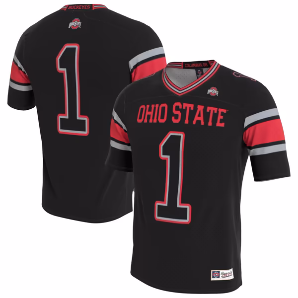 Youth GameDay Greats Ohio State Buckeyes Lightweight Collegiate Football Blackout Fashion Jersey