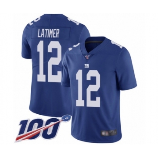 Men's New York Giants #12 Cody Latimer Royal Blue Team Color Vapor Untouchable Limited Player 100th Season Football Jersey - Ujersey