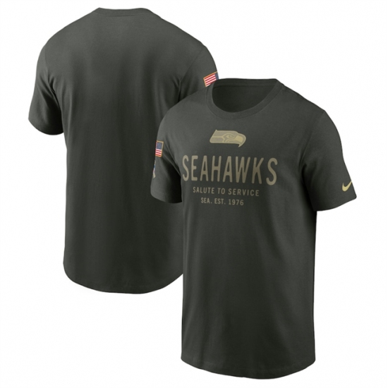 Men's Seattle Seahawks Forest Green 2025 Salute to Service Sideline Primary Edge Dri-FIT T-Shirt - Ujersey