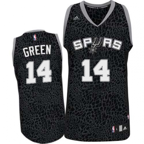 Men's Adidas San Antonio Spurs #14 Danny Green Swingman Black Crazy Light NBA Jersey - Ujersey
