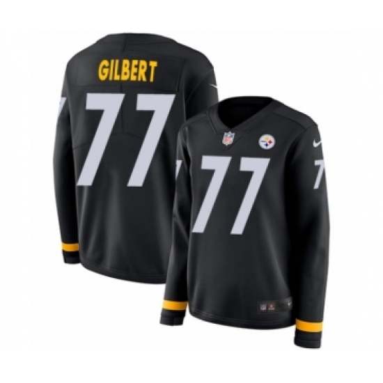 Women's Nike Pittsburgh Steelers #77 Marcus Gilbert Limited Black Therma Long Sleeve NFL Jersey - Ujersey