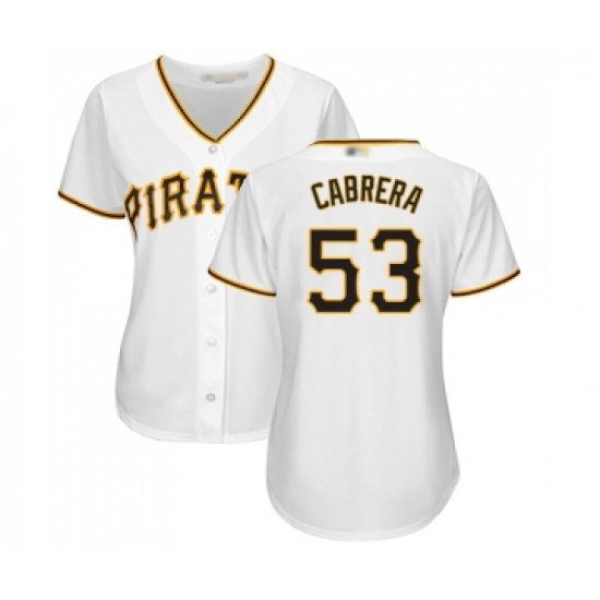 Women's Pittsburgh Pirates #53 Melky Cabrera Replica White Home Cool Base Baseball Jersey - Ujersey