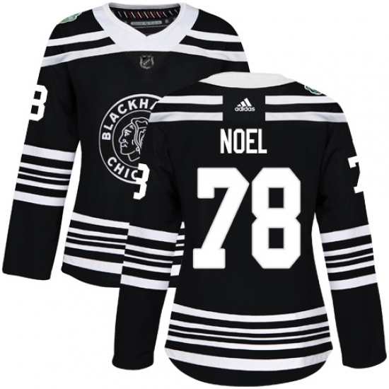 Women's Adidas Chicago Blackhawks #78 Nathan Noel Authentic Black 2019 Winter Classic NHL Jersey - Ujersey