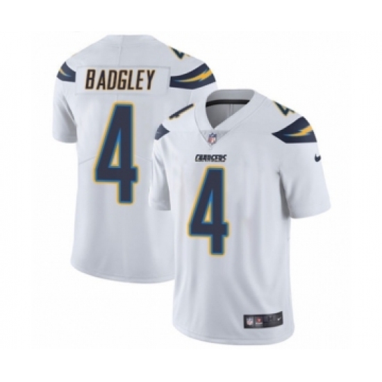 Men's Nike Los Angeles Chargers #4 Michael Badgley White Vapor Untouchable Limited Player NFL Jersey - Ujersey