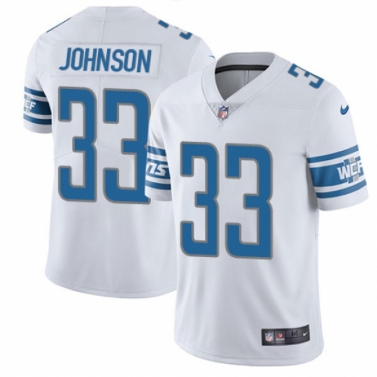 Youth Nike Detroit Lions #33 Kerryon Johnson White Vapor Untouchable Limited Player NFL Jersey - Ujersey