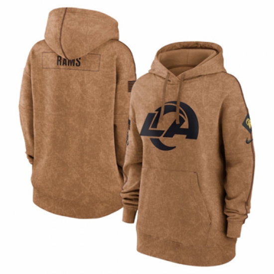 Women's Los Angeles Rams Nike Brown 2023 Salute to Service Pullover Hoodie - Ujersey
