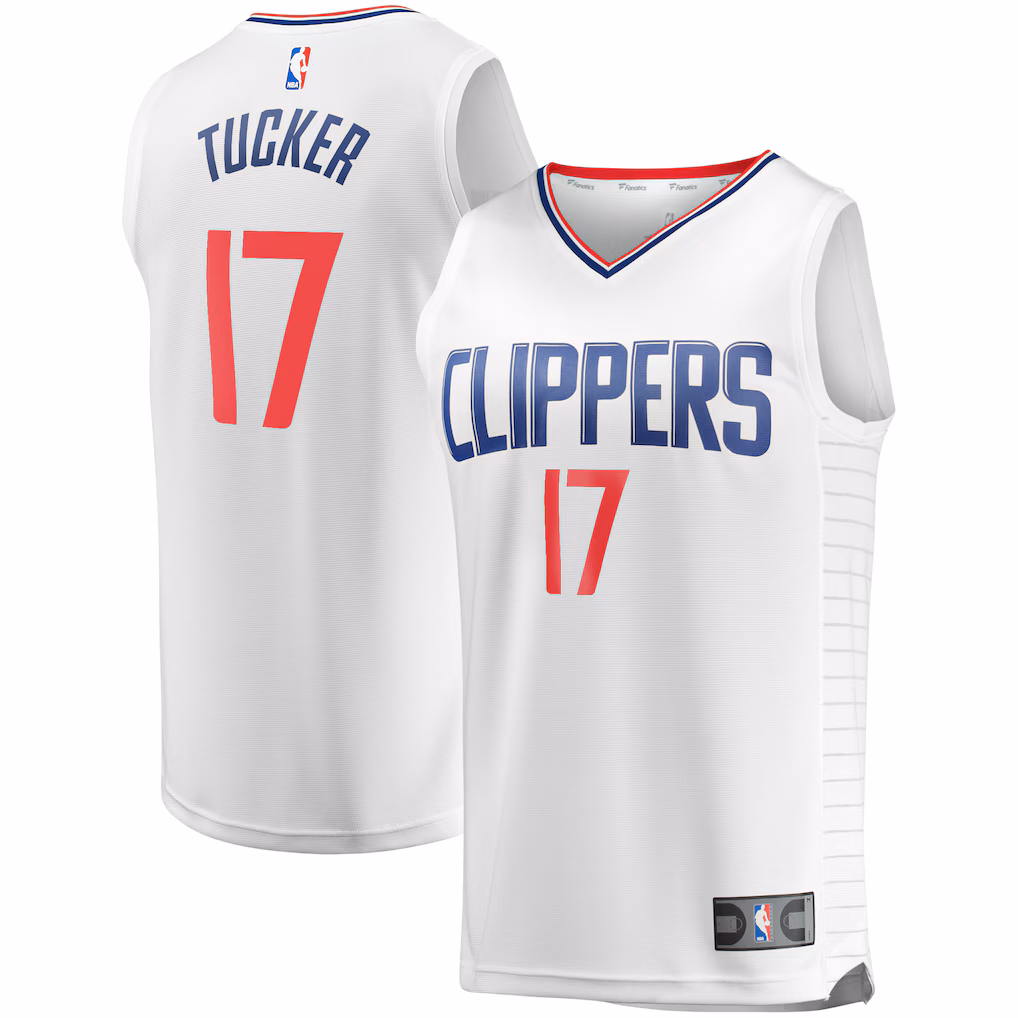 Youth LA Clippers PJ Tucker Fanatics White Fast Break Player Jersey - Association Edition - ujerseystore