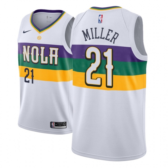 Men NBA 2018-19 New Orleans Pelicans #21 Darius Miller City Edition White Jersey - Ujersey