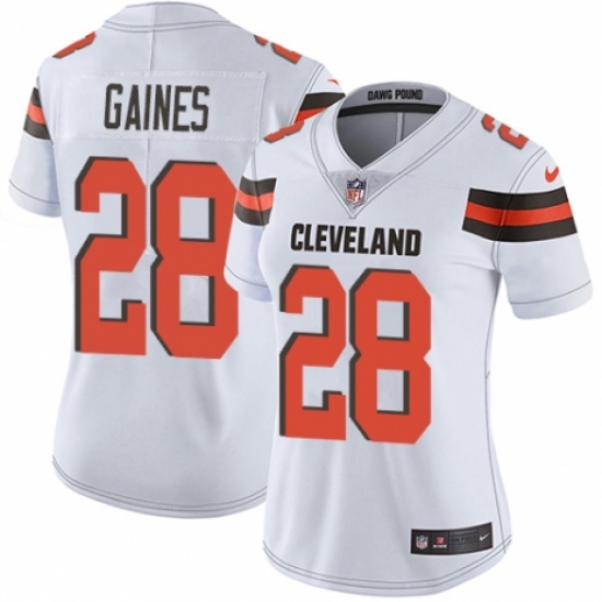 Women's Nike Cleveland Browns #28 E.J. Gaines White Vapor Untouchable Limited Player NFL Jersey - Ujersey