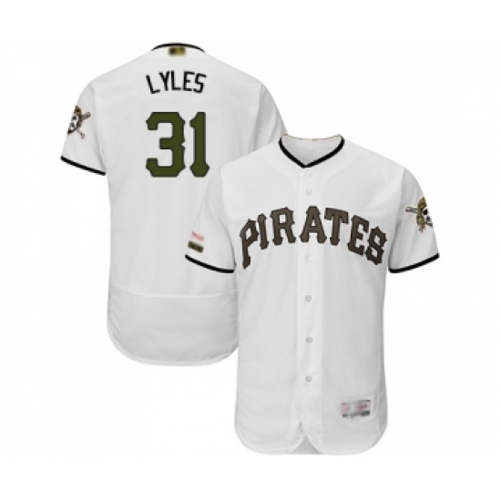 Men's Pittsburgh Pirates #31 Jordan Lyles White Alternate Authentic Collection Flex Base Baseball Jersey - Ujersey