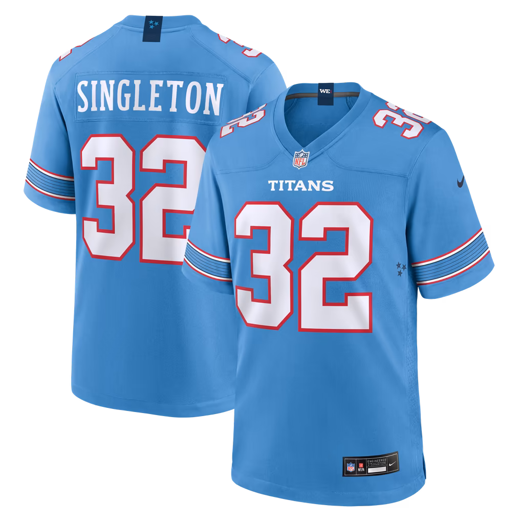Men's Tennessee Titans Nicholas Singleton Nike Light Blue Team Game Jersey - SUjersey01