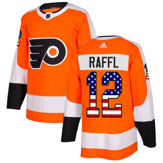 Men's Adidas Philadelphia Flyers #12 Michael Raffl Authentic Orange USA Flag Fashion NHL Jersey - Ujersey