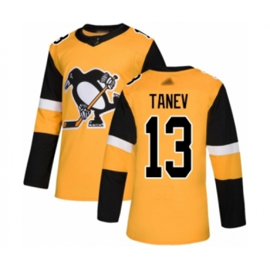 Men's Pittsburgh Penguins #13 Brandon Tanev Authentic Gold Alternate Hockey Jersey - Ujersey