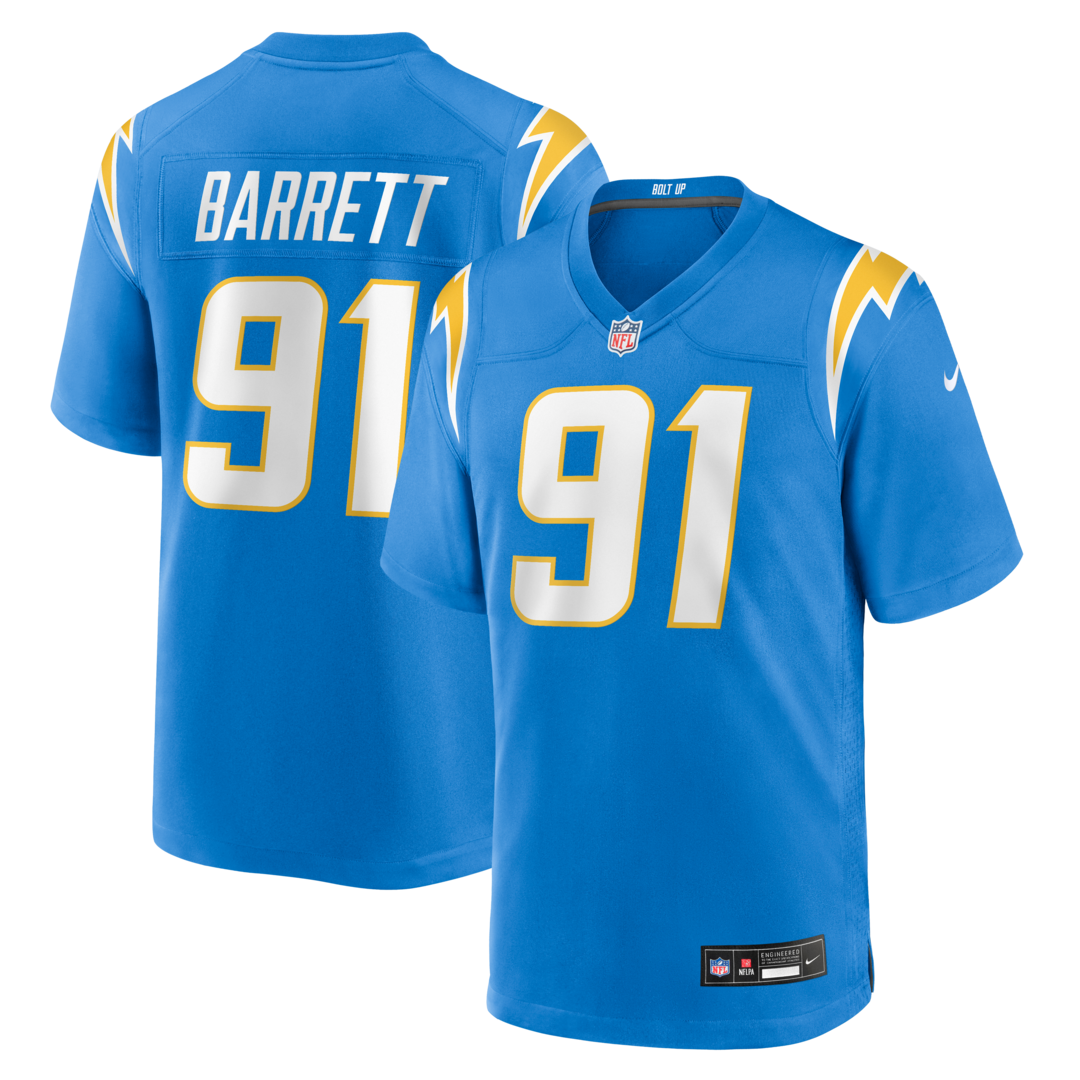 Men's Los Angeles Chargers Nick Barrett Nike Powder Blue Team Game Jersey - U-jersey