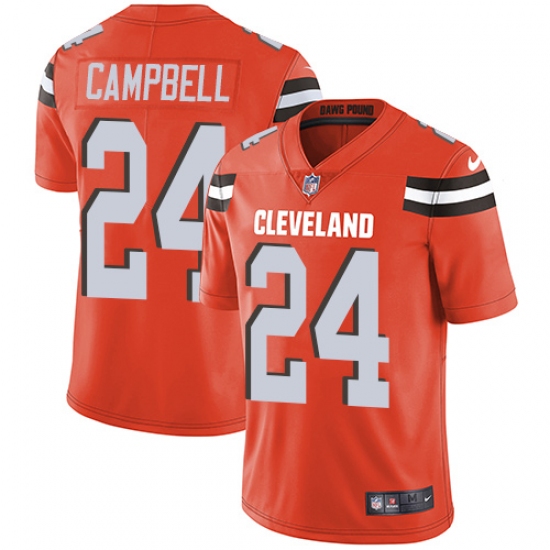 Youth Nike Cleveland Browns #24 Ibraheim Campbell Orange Alternate Vapor Untouchable Limited Player NFL Jersey - Ujersey