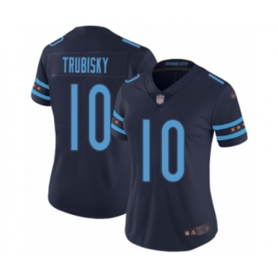 Women's Chicago Bears #10 Mitchell Trubisky Limited Navy Blue City Edition Football Jersey - Ujersey