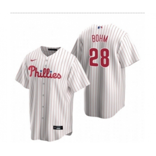 Youth Philadelphia Phillies #28 Alec Bohm White Home stitch Jersey - Ujersey