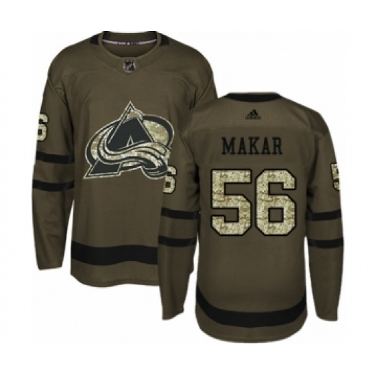 Men's Adidas Colorado Avalanche #56 Cale Makar Authentic Green Salute to Service NHL Jersey - Ujersey