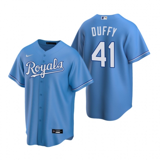 Men's Nike Kansas City Royals #41 Danny Duffy Light Blue Alternate Stitched Baseball Jersey - Ujersey