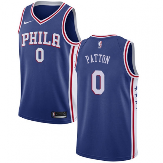 Men's Nike Philadelphia 76ers #0 Justin Patton Swingman Blue NBA Jersey - Icon Edition - Ujersey