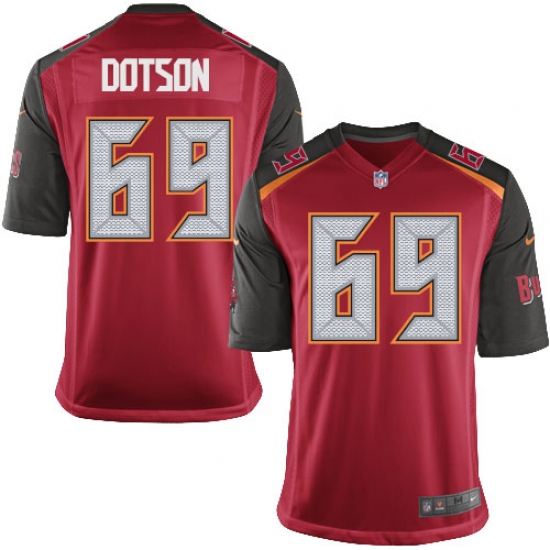 Men's Nike Tampa Bay Buccaneers #69 Demar Dotson Game Red Team Color NFL Jersey - Ujersey