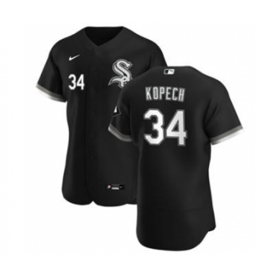Men's Chicago White Sox #34 Michael Kopech Black Alternate 2020 Authentic Player Baseball Jersey - Ujersey