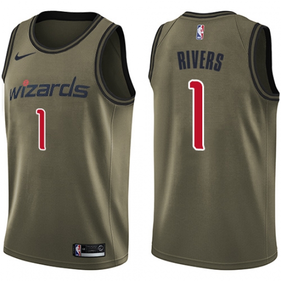 Youth Nike Washington Wizards #1 Austin Rivers Swingman Green Salute to Service NBA Jersey - Ujersey