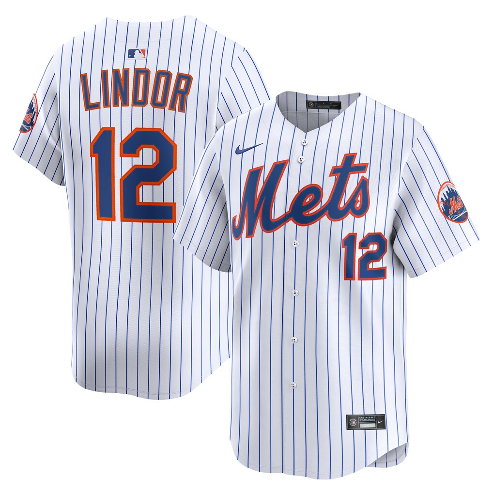 Men's New York Mets Francisco Lindor Nike White Home Limited Jersey - Ujersey
