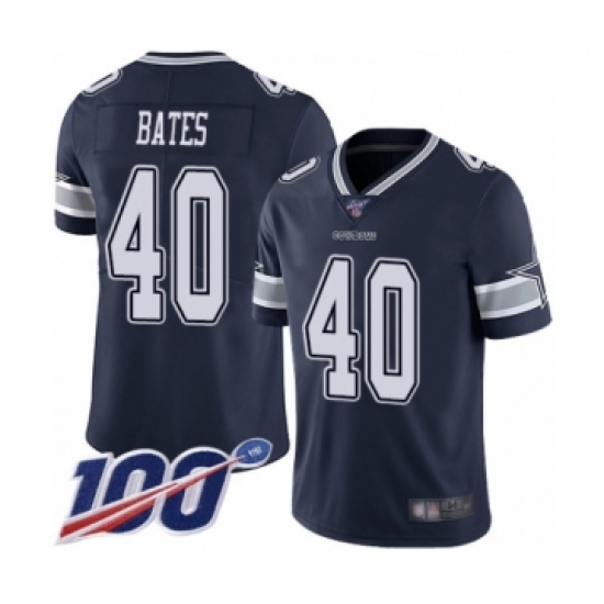 Men's Dallas Cowboys #40 Bill Bates Navy Blue Team Color Vapor Untouchable Limited Player 100th Season Football Jersey - Ujersey