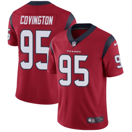 Youth Nike Houston Texans #95 Christian Covington Limited Red Alternate Vapor Untouchable NFL Jersey - Ujersey