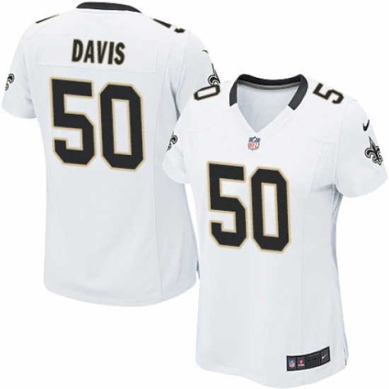 Women's Nike New Orleans Saints #50 DeMario Davis Game White NFL Jersey