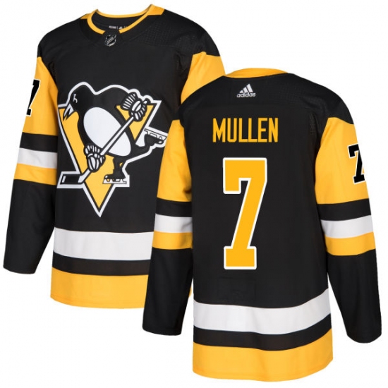 Men's Adidas Pittsburgh Penguins #7 Joe Mullen Authentic Black Home NHL Jersey - Ujersey