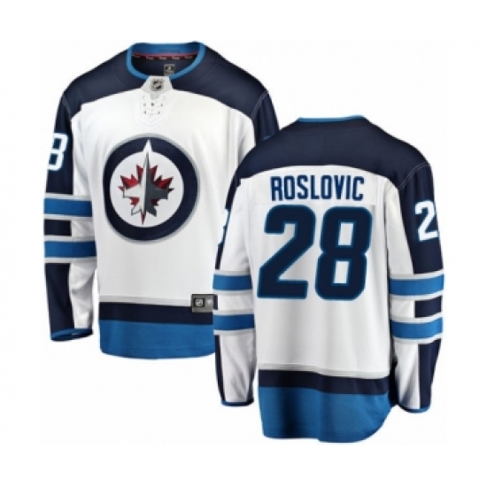 Youth Winnipeg Jets #28 Jack Roslovic Fanatics Branded White Away Breakaway NHL Jersey - Ujersey