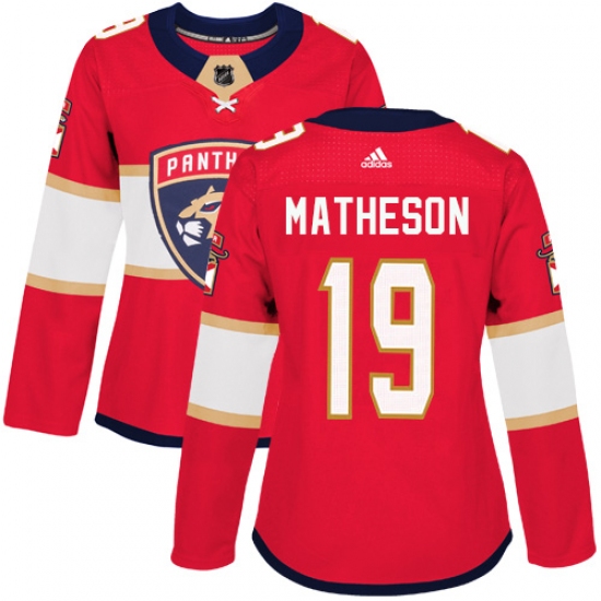 Women's Adidas Florida Panthers #19 Michael Matheson Authentic Red Home NHL Jersey - Ujersey