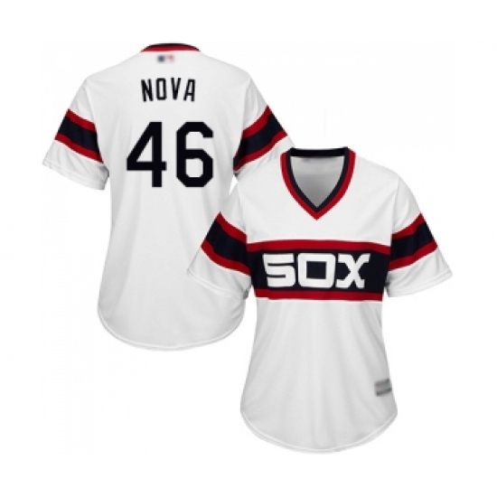 Women's Chicago White Sox #46 Ivan Nova Authentic White 2013 Alternate Home Cool Base Baseball Jersey - Ujersey
