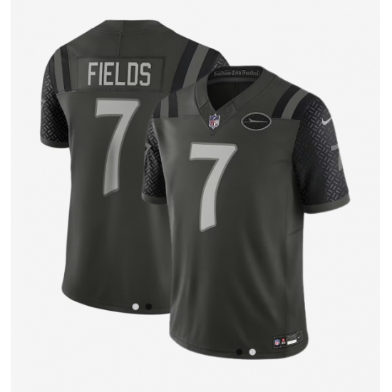 Men's New York Jets #7 Justin Fields Black Rivalries Collection Jersey - Ujersey
