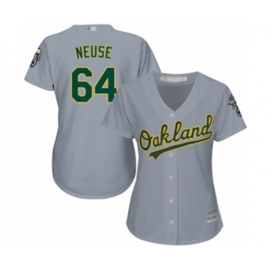 Women's Oakland Athletics #64 Sheldon Neuse Authentic Grey Road Cool Base Baseball Player Jersey