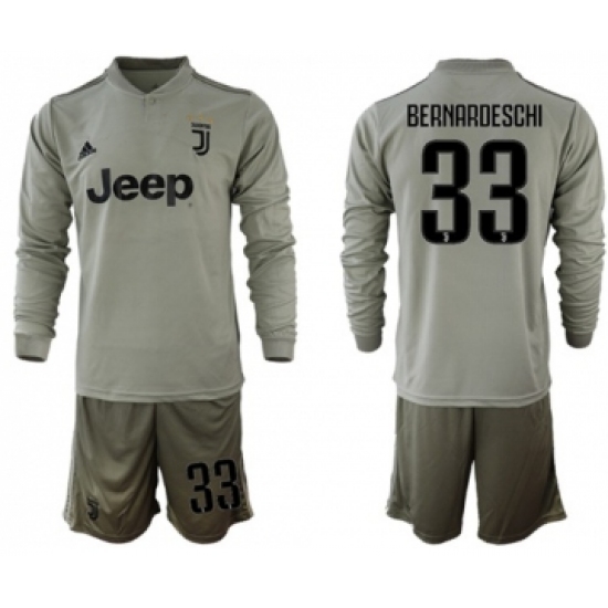 Juventus #33 Bernardeschi Away Long Sleeves Soccer Club Jersey
