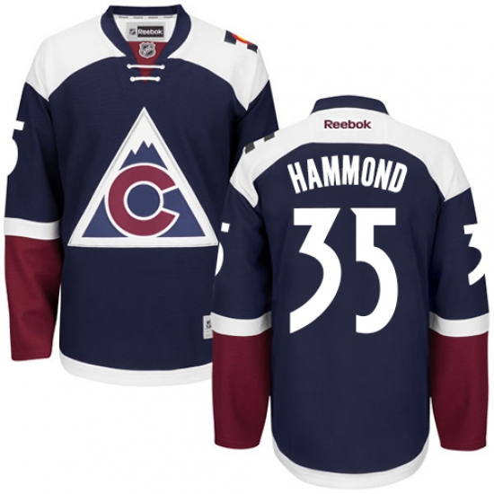 Men's Reebok Colorado Avalanche #35 Andrew Hammond Authentic Blue Third NHL Jersey - Ujersey