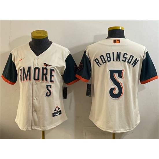 Youth Baltimore Orioles #5 Brooks Robinson Natural 2026 City Connect Stadium Stitched Baseball Jersey - Ujersey