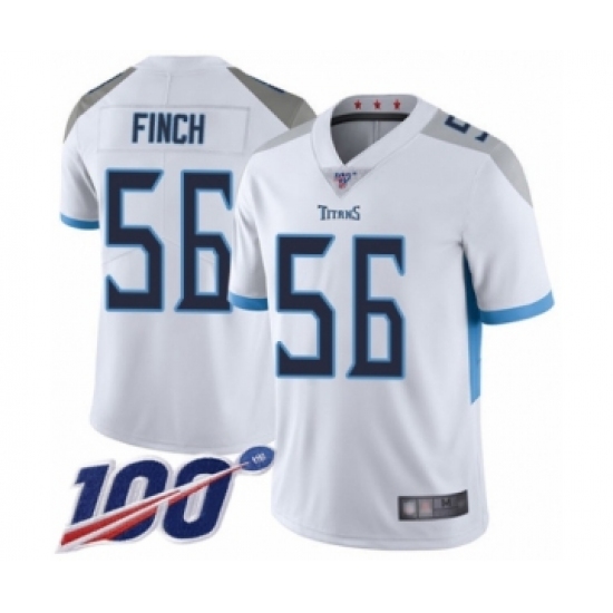 Men's Tennessee Titans #56 Sharif Finch White Vapor Untouchable Limited Player 100th Season Football Jersey - Ujersey