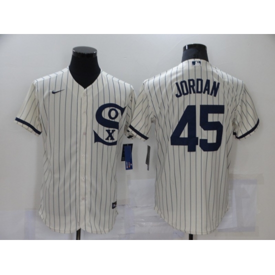 Men's Nike Chicago White Sox #45 Michael Jordan Cream Elite 2021 Field of Dreams Jersey - Ujersey