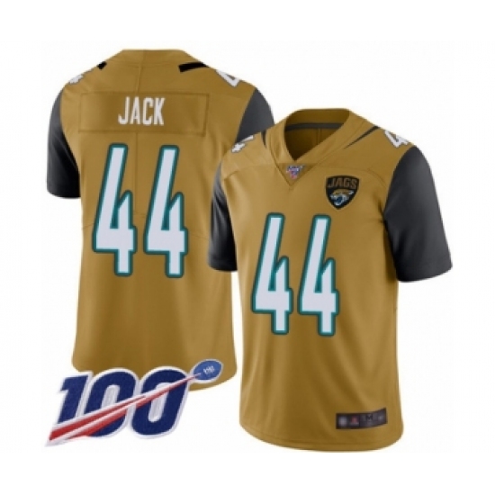 Men's Jacksonville Jaguars #44 Myles Jack Limited Gold Rush Vapor Untouchable 100th Season Football Jersey - Ujersey